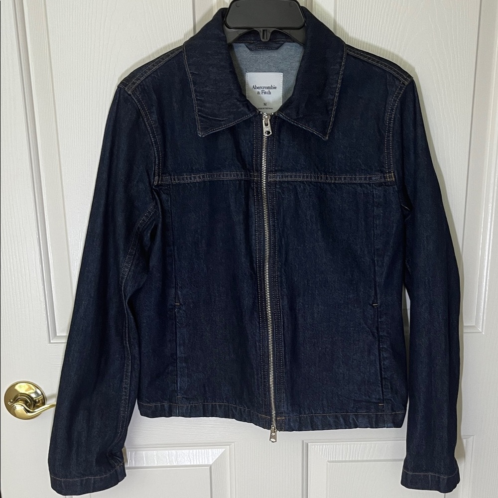 Abercrombie & Fitch Dark Blue Denim Jean Jacket